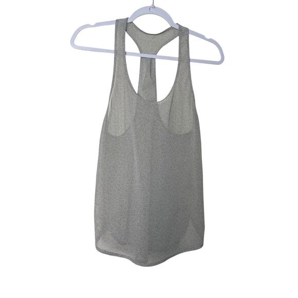 Lululemon Mesh Floral Sheer Racerback Tank 6 Gray Stretch Breathable Gym - Picture 1 of 4